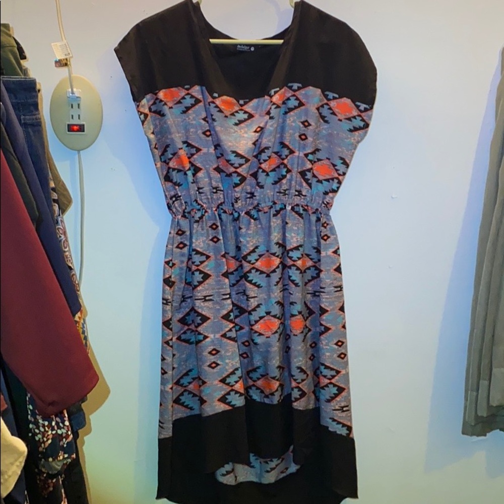 High-low geo trial leisure dress